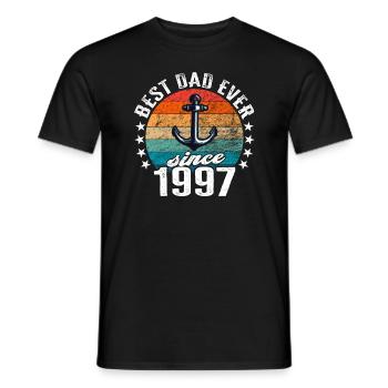 Meilleur père du monde depuis 1997 présentateur - T-shirt homme - noir - Devant - AI Model Male 178 light (178cm)