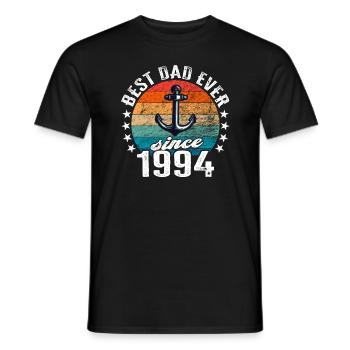 Bester Papa der Welt seit 1994 Anker - Männer T-Shirt - Schwarz - Vorne - AI Model Male 178 light (178cm)