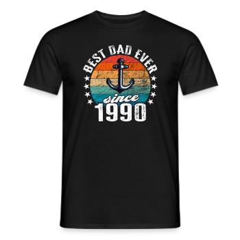 Bester Papa der Welt seit 1990 Kapitän - Männer T-Shirt - Schwarz - Vorne - AI Model Male 178 light (178cm)