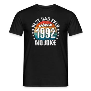 Bester Papa der Welt seit 1992 No Joke - Männer T-Shirt - Schwarz - Vorne - AI Model Male 178 light (178cm)
