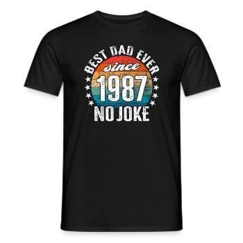 Bester Papa der Welt seit 1987 No Joke - Männer T-Shirt - Schwarz - Vorne - AI Model Male 178 light (178cm)