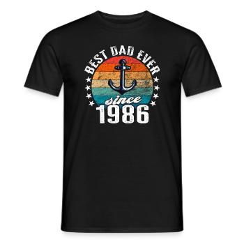 Meilleur père au monde depuis 1986 présentateur - T-shirt homme - noir - Devant - AI Model Male 178 light (178cm)