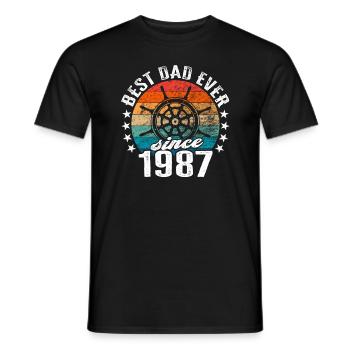 Bester Papa der Welt seit 1987 Kapitän - Männer T-Shirt - Schwarz - Vorne - AI Model Male 178 light (178cm)