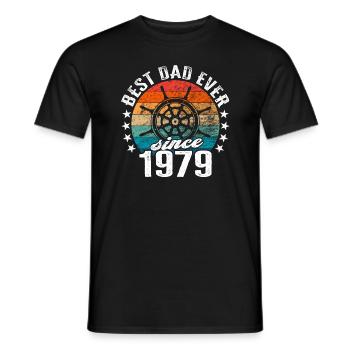 Best dad in the world since 1979 captain - Men's T-Shirt - black - Front - AI Model Male 178 light (178cm)