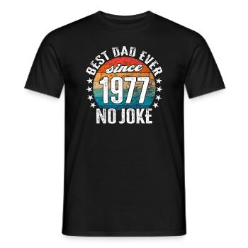 Bester Papa der Welt seit 1977 No Joke - Männer T-Shirt - Schwarz - Vorne - AI Model Male 178 light (178cm)