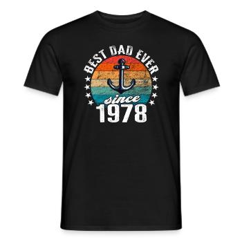 Bester Papa der Welt seit 1978 Anker - Männer T-Shirt - Schwarz - Vorne - AI Model Male 178 light (178cm)