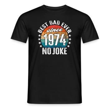 Meilleur père du monde depuis 1974 Pas de blague - T-shirt homme - noir - Devant - AI Model Male 178 light (178cm)