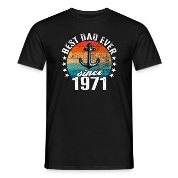 Bester Papa der Welt seit 1971 Anker - Männer T-Shirt - Schwarz - Vorne - AI Model Male 178 light (178cm)