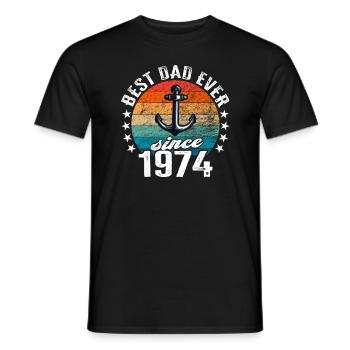 Meilleur père du monde depuis 1974 Anchor - T-shirt homme - noir - Devant - AI Model Male 178 light (178cm)