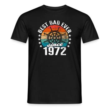 Meilleur papa du monde depuis 1972 capitaine - T-shirt homme - noir - Devant - AI Model Male 178 light (178cm)