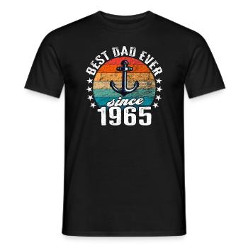 Bester Papa der Welt seit 1965 Anker - Männer T-Shirt - Schwarz - Vorne - AI Model Male 178 light (178cm)
