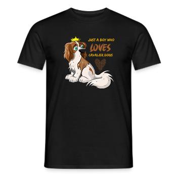 Just A Boy Who Loves Cavalier Dogs - Men's T-Shirt - black - Front - AI Model Male 178 light (178cm)