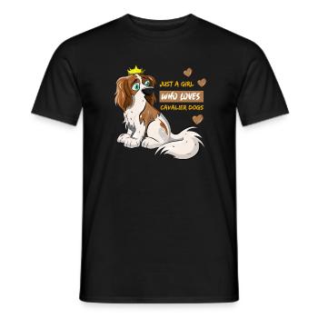 Just A Girl Who Loves Cavalier Dogs - Men's T-Shirt - black - Front - AI Model Male 178 light (178cm)