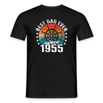 Bester Papa der Welt seit 1955 Kapitän - Männer T-Shirt - Schwarz - Vorne - AI Model Male 178 light (178cm)