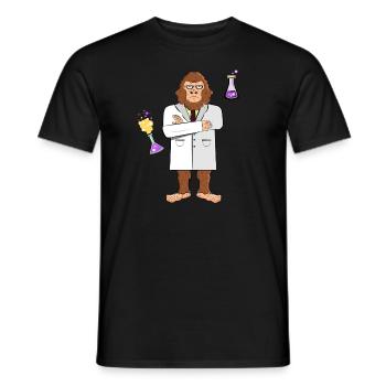 Bigfoot Scientist - Men's T-Shirt - black - Front - AI Model Male 178 light (178cm)