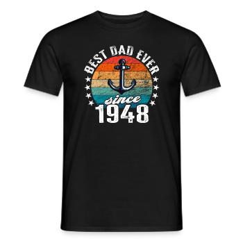 Meilleur père du monde depuis 1948 Fête des pères - T-shirt homme - noir - Devant - AI Model Male 178 light (178cm)