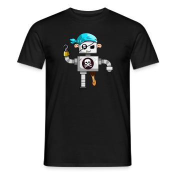 Ghost Robot Pirate - Men's T-Shirt - black - Front - AI Model Male 178 light (178cm)
