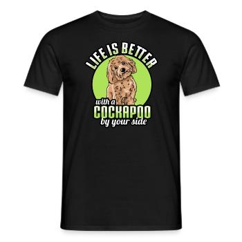 Life Is Better With A Cockapoo By Your Side - Men's T-Shirt - black - Front - AI Model Male 178 light (178cm)