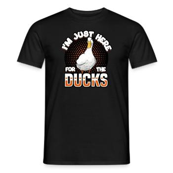 Ducks - I'm Just Here For The Ducks - Men's T-Shirt - black - Front - AI Model Male 178 light (178cm)