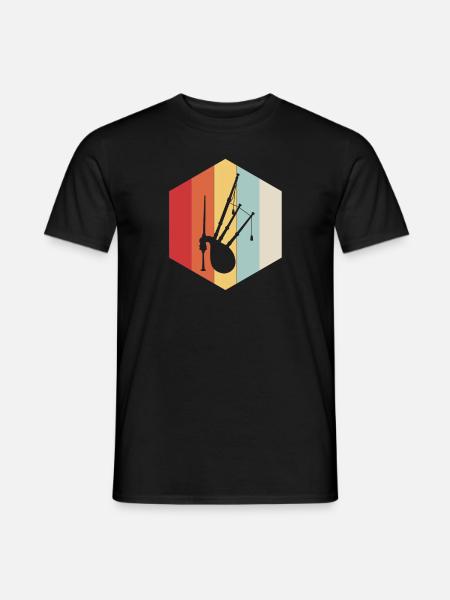 Retro Bagpipe Silhouette - Men's T-Shirt - black