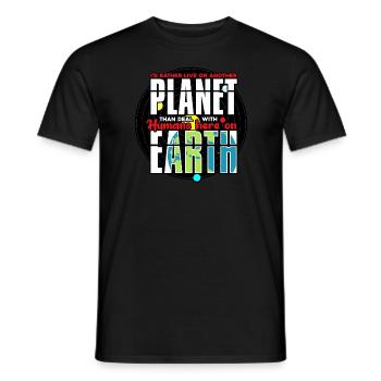 I'd Rather Live On Another Planet - Men's T-Shirt - black - Front - AI Model Male 178 light (178cm)