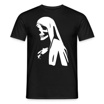 Wagen Sie es, sich in einzigartiger Horror-Nonne, Satanic, - Männer T-Shirt - Schwarz - Vorne - AI Model Male 178 light (178cm)