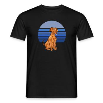 Vizsla Dog Retro Blue - Men's T-Shirt - black - Front - AI Model Male 178 light (178cm)