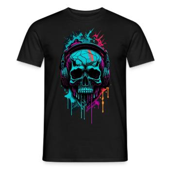 Graffiti Skull - Männer T-Shirt - Schwarz - Vorne - AI Model Male 178 light (178cm)