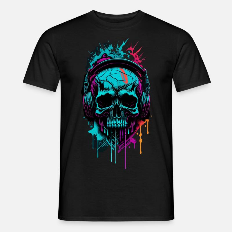 Graffiti Skull - Männer T-Shirt - Schwarz