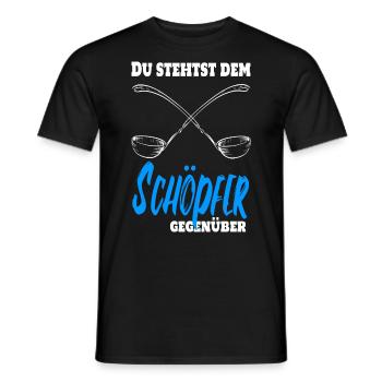 Du stehst dem Schöpfer gegenüber. Koch Chefkoch - Männer T-Shirt - Schwarz - Vorne - AI Model Male 178 light (178cm)