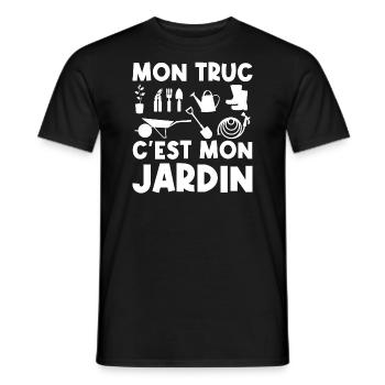 Mon truc c'est mon jardin - T-shirt homme - noir - Devant - AI Model Male 178 light (178cm)