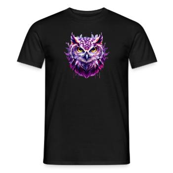 Eule - Männer T-Shirt - Schwarz - Vorne - AI Model Male 178 light (178cm)