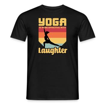Yoga Is More Effective With Laughter - Men's T-Shirt - black - Front - AI Model Male 178 light (178cm)