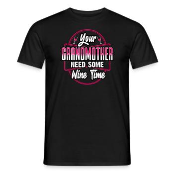 Your Godmother Needs Some Wine Time - Men's T-Shirt - black - Front - AI Model Male 178 light (178cm)