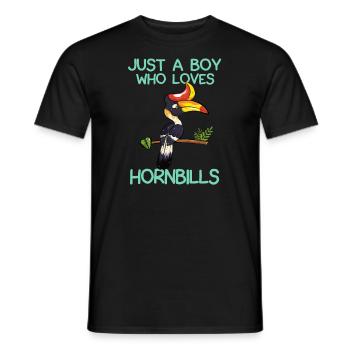 Just A Boy Who Loves Hornbills - Men's T-Shirt - black - Front - AI Model Male 178 light (178cm)