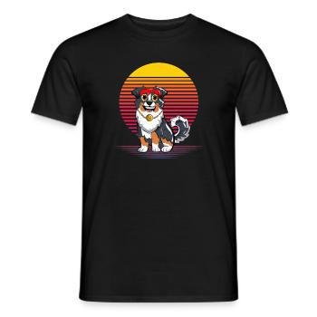 Australian Shepherd Vapor - Men's T-Shirt - black - Front - AI Model Male 178 light (178cm)