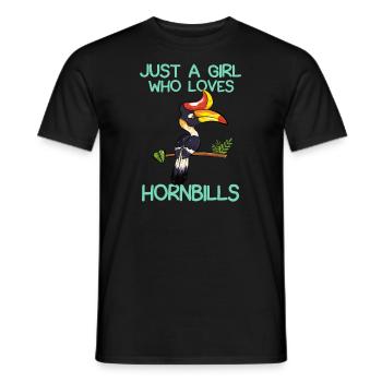 Just A Girl Who Loves Hornbills - Men's T-Shirt - black - Front - AI Model Male 178 light (178cm)