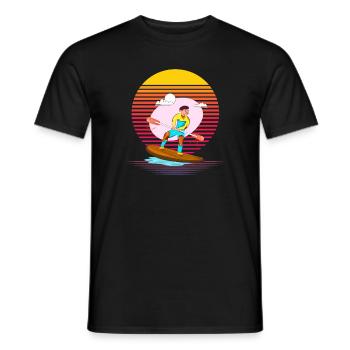 Paddleboarding Vapor - Men's T-Shirt - black - Front - AI Model Male 178 light (178cm)