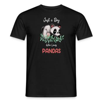 Just A Boy Who Loves Pandas - Men's T-Shirt - black - Front - AI Model Male 178 light (178cm)