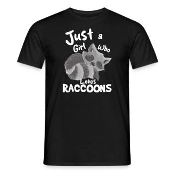 Just A Girl Who Loves Raccoons - Men's T-Shirt - black - Front - AI Model Male 178 light (178cm)