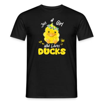 Just A Girl Who Loves Ducks - Men's T-Shirt - black - Front - AI Model Male 178 light (178cm)