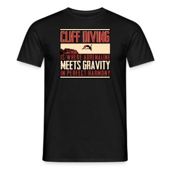 Cliff Diving Is Where Adrenaline Meets Gravity - Men's T-Shirt - black - Front - AI Model Male 178 light (178cm)