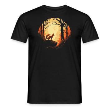 Fox Forest Moon Fable Mythical Fairy Tale - Men's T-Shirt - black - Front - AI Model Male 178 light (178cm)