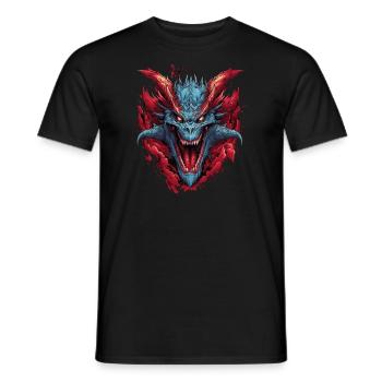 Drache mystisch Lindwurm Monster Ungeheuer Biest - Männer T-Shirt - Schwarz - Vorne - AI Model Male 178 light (178cm)