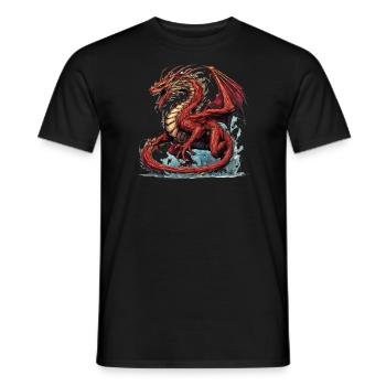 Drache mystisch Lindwurm Monster Ungeheuer Biest - Männer T-Shirt - Schwarz - Vorne - AI Model Male 178 light (178cm)