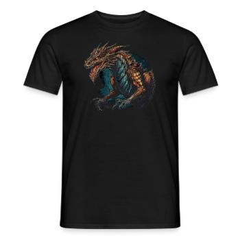 Drache mystisch Lindwurm Monster Ungeheuer Biest - Männer T-Shirt - Schwarz - Vorne - AI Model Male 178 light (178cm)