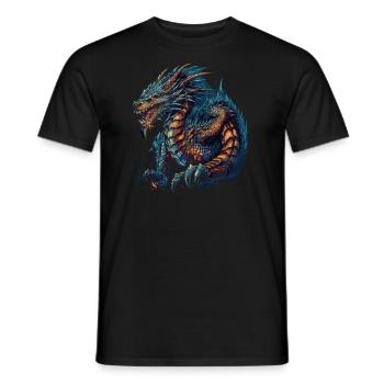 Drache mystisch Lindwurm Monster Ungeheuer Biest - Männer T-Shirt - Schwarz - Vorne - AI Model Male 178 light (178cm)