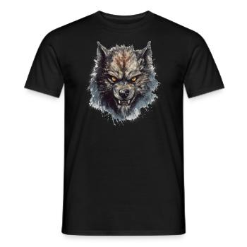 Dog Wolf Werewolf Cerberus Hellhound myth - Men's T-Shirt - black - Front - AI Model Male 178 light (178cm)