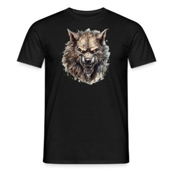 Dog Wolf Werewolf Cerberus Hellhound myth - Men's T-Shirt - black - Front - AI Model Male 178 light (178cm)