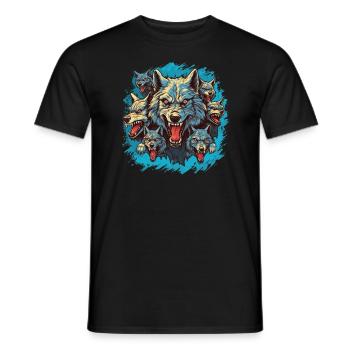 Mythe du chien-loup-garou, Cerberus, Hellhound - T-shirt homme - noir - Devant - AI Model Male 178 light (178cm)